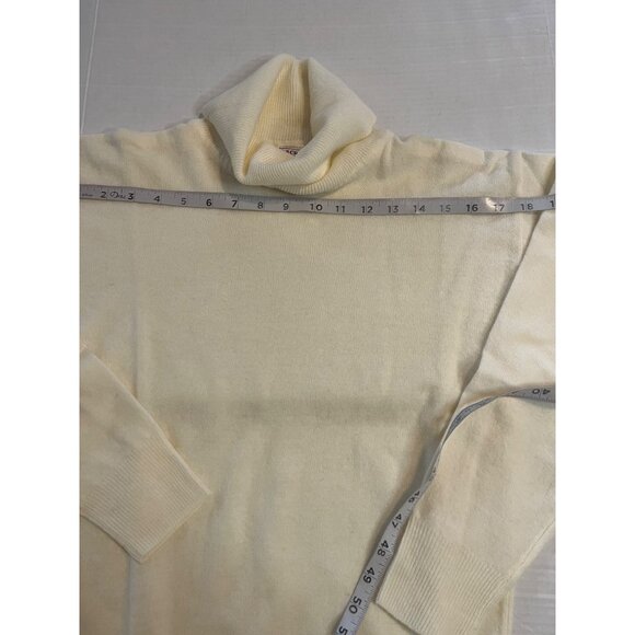 NWT-Vintage Crazy Horse Lambswool blend Cream Turtleneck ribbed Sweater Small - Picture 6 of 9
